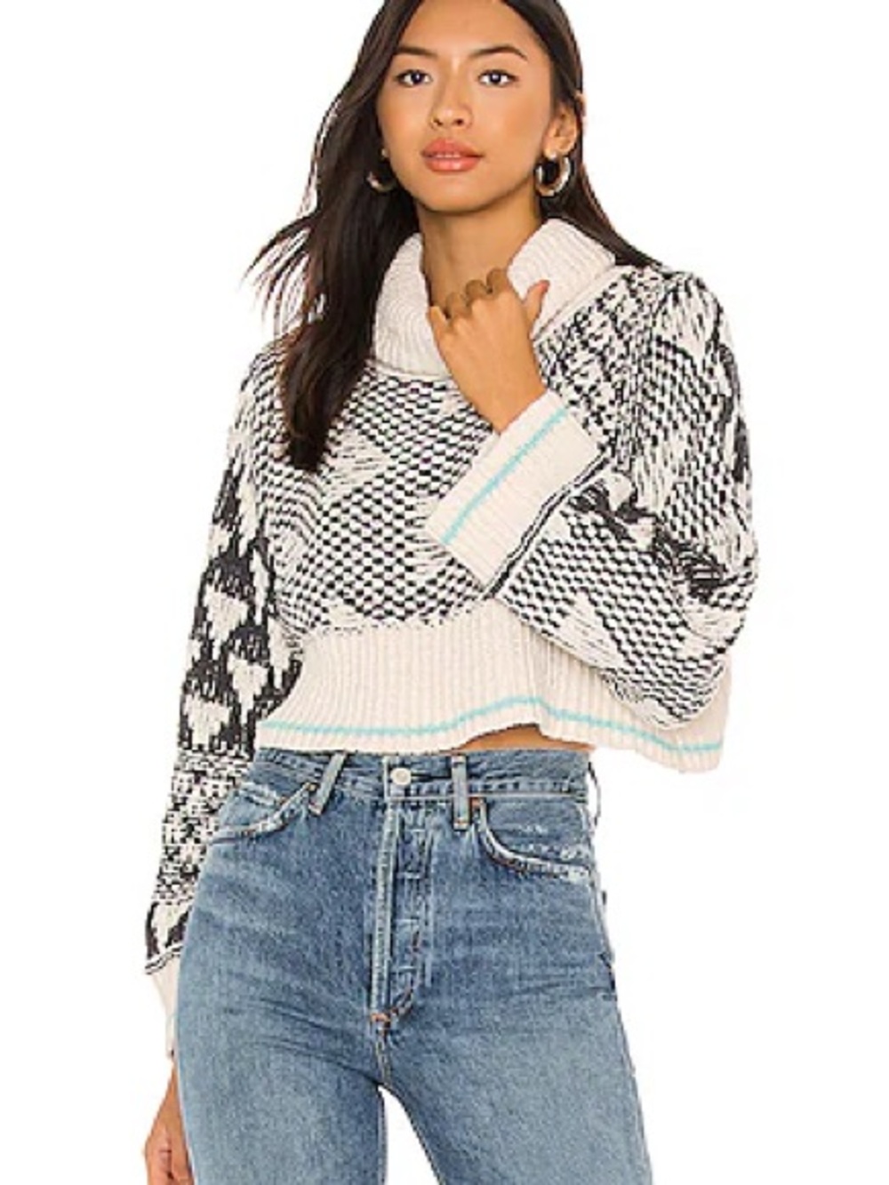 Free People Jupiter Pullover in the "Falling Waters" color combo NWOT